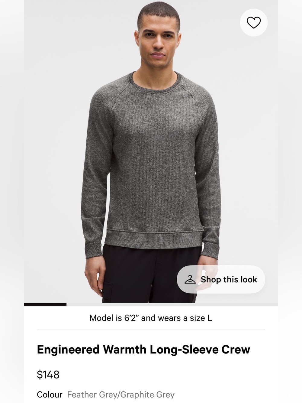 NWT lululemon Men's Crewneck Top - Gray